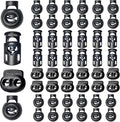 ZUSHALLMY 48pcs Upgraded Plastic Cord Lock, Cord Locks - Draw String Clip with Spring Toggle Stoppers Buttons for Drawstrings, Shoelaces, Paracord