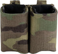 Double Pistol Magazine Pouch, Black, High-Strength Laminate Material, MOLLE Compatible, Magazine Retention System