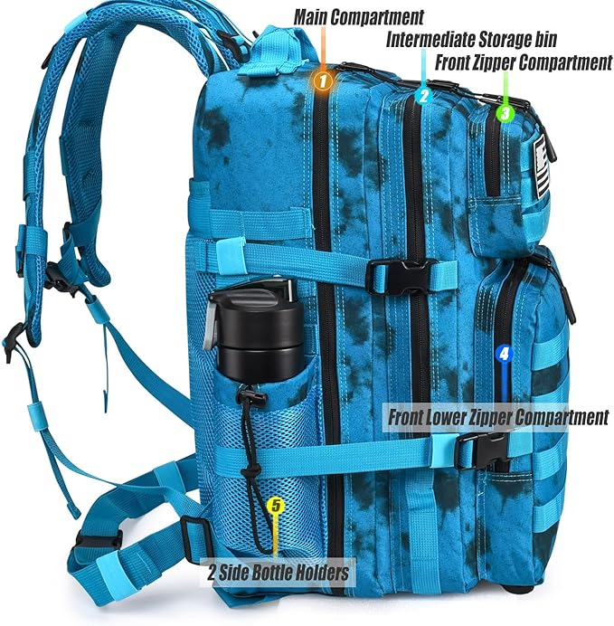 45L Tactical Backpack for Men Women, Military Assault Pack with MOLLE, Large 3 Day Bug Out Bag for Hiking Camping
