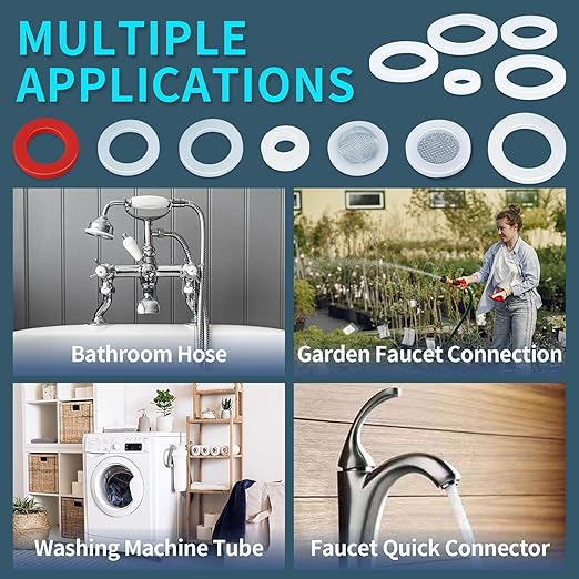 KEZE 660 PCS 18 Size Clear Silicone O Rings Assortment Kit and 14 Size Silicone Washer Set,Silicone O Ring for Seal Plumbing Faucet Hose