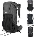Naturehike 45L Rock 2.0 Upgraded Internal Frame Hiking Backpack for Outdoor Camping Travel Backpacking, Ultralight Backpack for Adults(Black/M/45L)
