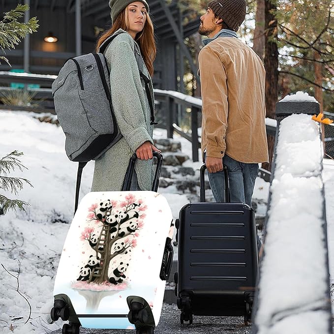 ANNA QUEEN Panda Luggage Cover, Cute Panda Tree Suitcase Protector, Stretchable Washable Travel Cover for 32-34 Inch Luggage