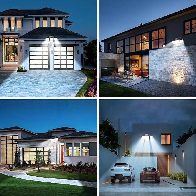 Adewalk Solar Outdoor Motion Lights - Upgraded 4Packs 4 Heads 188 LED Security Lights with Motion Sensor Lights, IP65 Waterproof 270° Wide Angle Flood Wall Lights for Home Darkroom Backyard