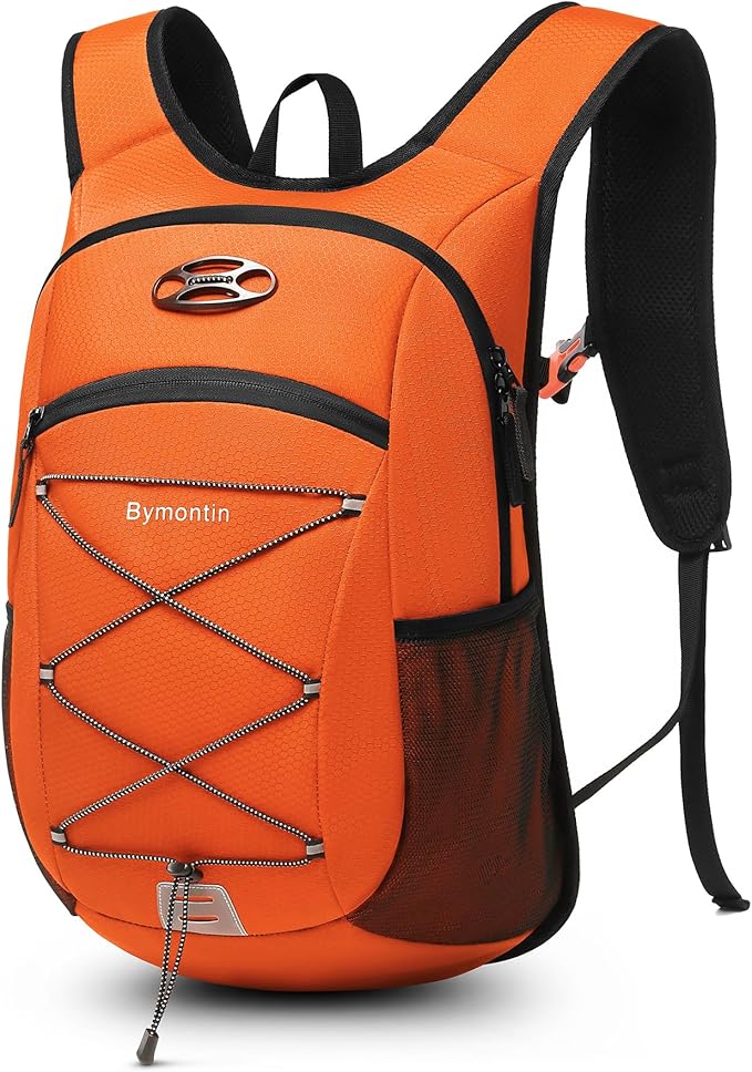 Ultra-Light Soft Daypack 15L/20L, Cushioned Breathable Back Panel Backpack, Lightweight Packable Travel Backpack (Orange, 20L)