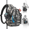 Piscifun Fishing Backpack with Rod Holder, Lightweight Sling Bag Storge Gear and Equipment