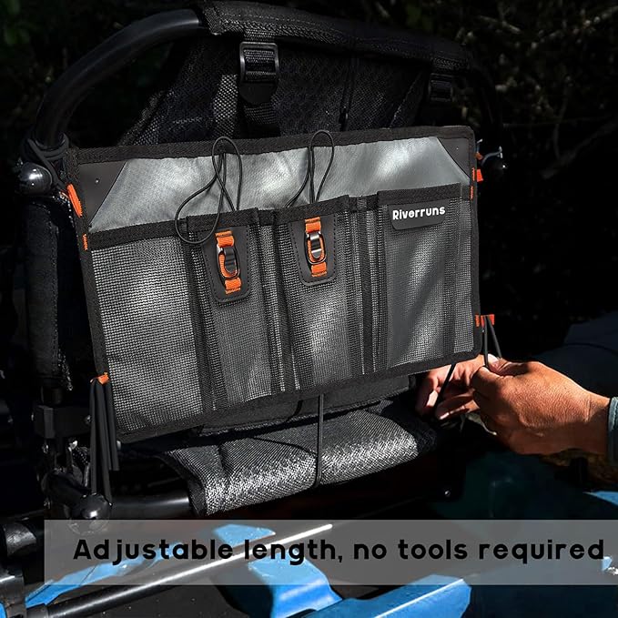 Mesh Storage Kayak Storage Compartments Set Attaches to Kayak Seat or T-track