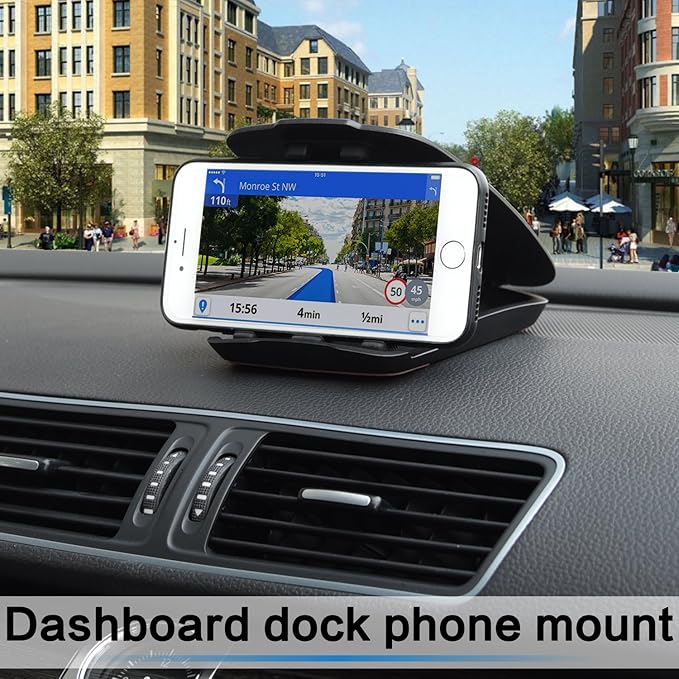 GPS Dash Mount [Matte Black Dock] for Garmin Nuvi Drive Dezl Drivesmart, Tomtom, Magellan Roadmate, Rand McNally, Navman, Cell Phone - Car Adhesive Non-Slip Dashboard Replacement Holder for Satnav
