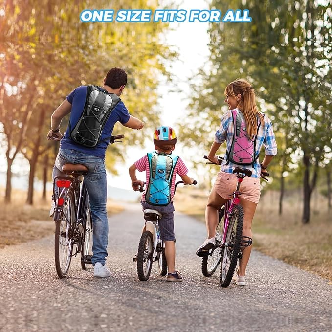 Hydration Backpack Hydration Pack Water Backpack with 2L(70-Ounce) Hydration Bladder for Men Women Kids for Running Hiking Biking Climbing