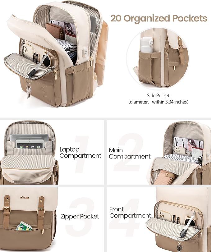 LOVEVOOK Laptop Backpack Purse for Women Fashion Vintage Computer Backpack 17 Inch Large Teacher Nurse Backpack Casual Daypack for Travel Business Work College