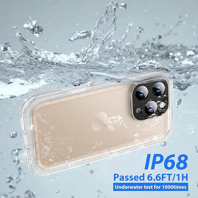 SPORTLINK for iPhone 16 Pro Max Case - IP68 Waterproof Military Protective Full Body Heavy Duty Shockproof 360 Sealed Dustproof with Screen Protector Cover for i Phone 16 Pro Max 6.9" Frosted Clear
