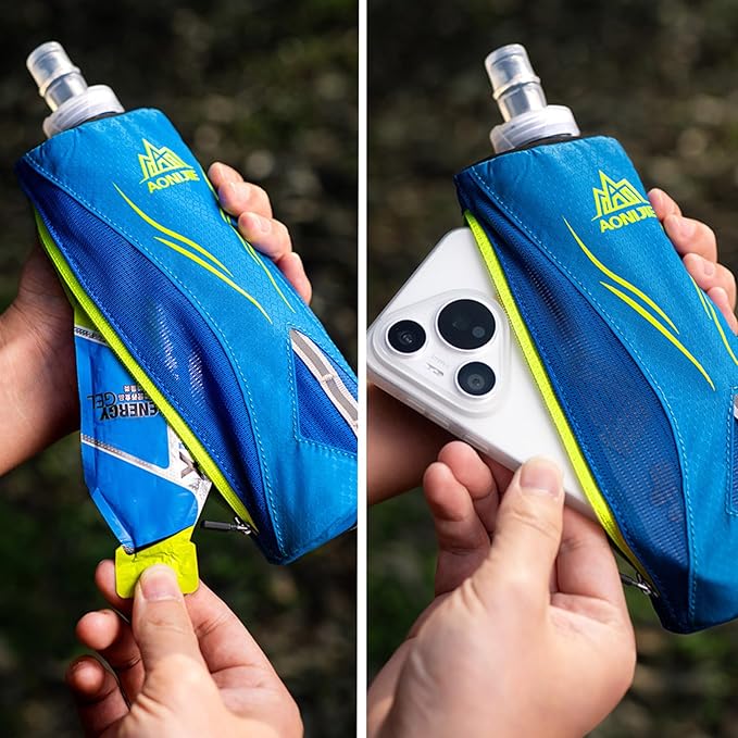 Azarxis TPU Soft Flask Collapsible Water Bottle Running Folding Gel Water Reservoir Handheld for Hydration Pack Hiking Cycling Climbing Jogging Marathon Trail Race