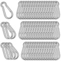 60PCS M6 Heavy Duty Carabiner Clip, 2.36Inch Snap Hook Quick Link Small Carabiner Clips,Spring Link Buckle for Fishing Camping Hammock Dog Leashes-260LBS Holding Capacity (Silver)