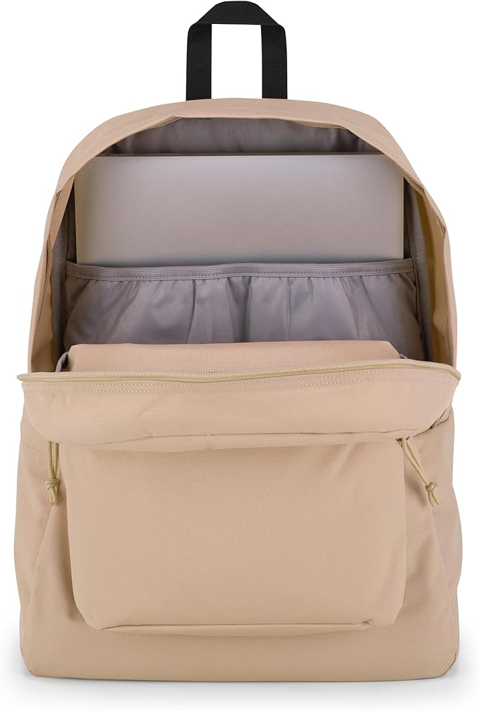JanSport SuperBreak Plus Backpack with Padded 15-inch Laptop Sleeve and Integrated Bottle Pocket - Spacious and Durable Daypack for Work and Travel - Travertine