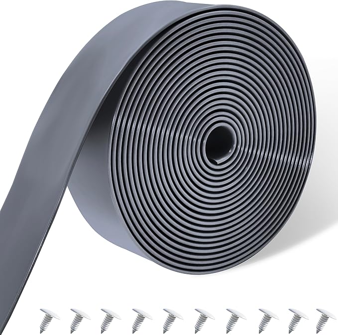 Vinyl Straps for Patio Chair Repair Kit 2'' Wide 10 Ft Long Replacement Straps + 10 Free Rivets for Outdoor Lawn Furniture Chaise Lounge Repair (Grey)