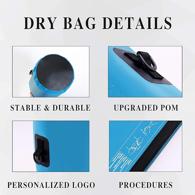 IDRYBAG Dry Bag for Kayaking Waterproof 2L/5L/10L/15L/20L, Small Dry Sack Waterproof Bag for Boating