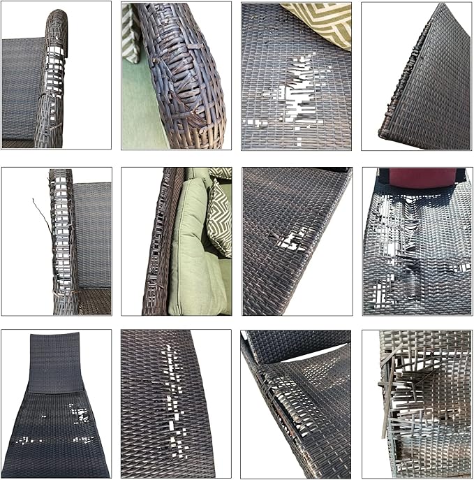 120 Ft Wicker Repair Kit, Plastic Wicker Repair Supplies, Mixed Dark Brown, Synthetic Rattan Replacement Material for Patio Wicker Furniture Sofa Chair Repair