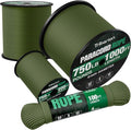 Paracord Rope 750 lb - 50ft 5/32" Parachute Cord 4MM 12-Strand para Cord - Heavy Duty Spool String for Survival,Camping Gear, Survival Bracelet, Clothesline - Army Green