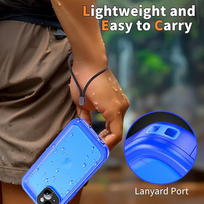 Cozycase for iPhone 15 Plus Waterproof Shockproof Dustproof Case - Heavy Duty/360 Full Body/Military Grade/Protective/Rugged 【8FT Drop Proof】 Built in Screen/Camera Protector with Lanyard Blue