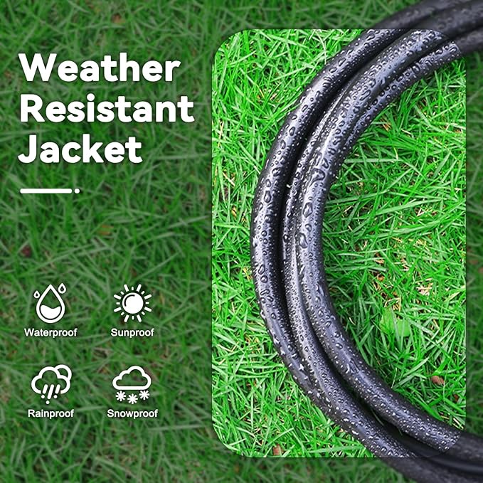 3FT 12/3 Extension Cord Heavy Duty Black 3-Outlet Indoor/Outdoor SJTW Lighted 12-Gauge Grounded Power Cable,12AWG 15 Amp, 1875 Watts，UL Listed，Safety