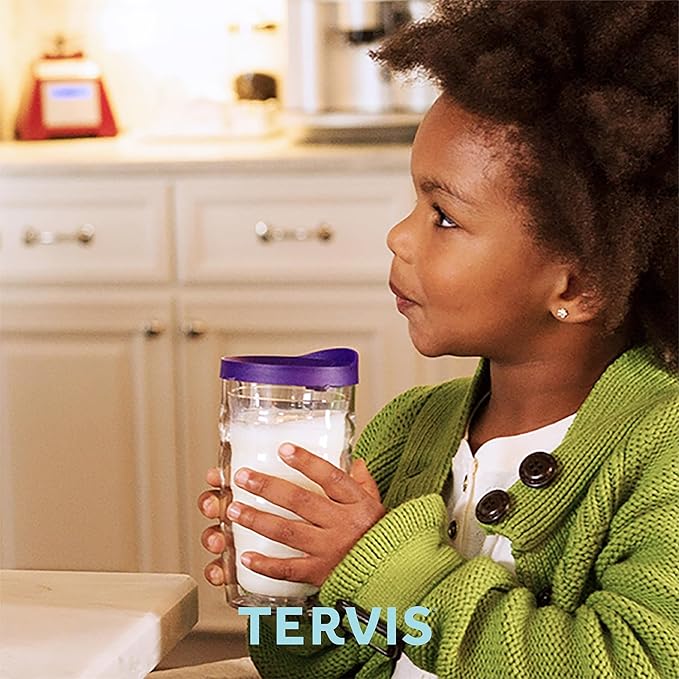 Tervis Clear & Colorful Lidded Made in USA Double Walled Insulated Tumbler Travel Cup Keeps Drinks Cold & Hot, 10oz Wavy, Black Lid