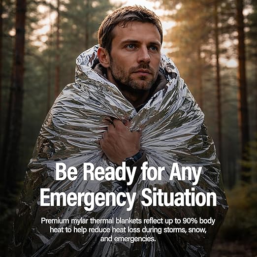 Primacare CB-6841 Emergency Foil Mylar Thermal Blanket, 84" Length x 52" Width