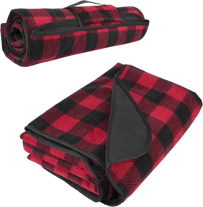 Tirrinia Large Waterproof Outdoor Blanket, Soft Warm Windproof Stadium Blanket with Sherpa Fleece and Foldable for Outdoor Sport, Baseball, Football, Beach, Concerts, Car
