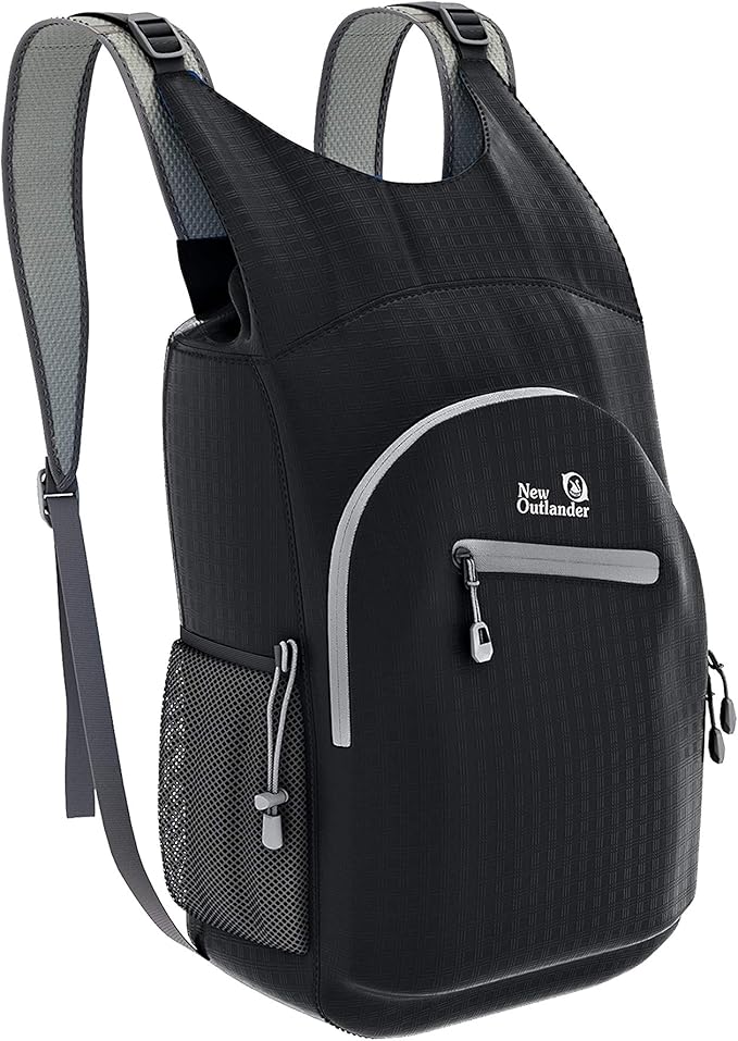Outlander 100% Waterproof Hiking Backpack Lightweight Packable Travel Daypack(Black)