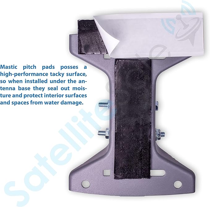 SatelliteSale Universal Roof Patch Kit 10x Zinc Plated Lag Bolts and 5X Mastic Pitch Pads