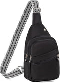 AOSTIHOT Crossbody Small Sling Backpack Sling Bag for Women, Chest Bag Daypack Crossbody for Travel Sport Running Hiking Z-Black