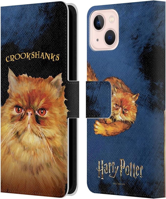 Head Case Designs Officially Licensed Harry Potter Crookshanks Prisoner of Azkaban II Leather Wallet Case Compatible with Apple iPhone 13