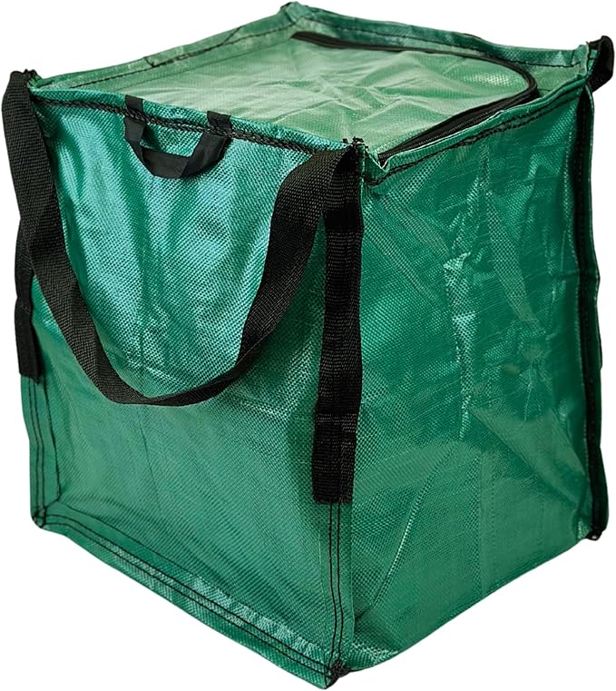 DURASACK Heavy Duty Storage Tote Bag with Zipper Top 22-Gallon Rugged Woven Polypropylene Moving Bag, Reusable Self-Standing Design, Holds up to 500 Pounds, Single, Green