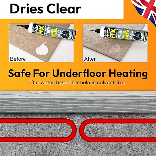 Floor-Fix Pro The Original Adhesive - Extra Strength - Fix Loose & Hollow Tiles, Repair Squeaky Wood Floor - All in One 5/64” Patented Stainless Steel Injection Tip + Anti Clog Cap (10.1 Fl Oz) (3)