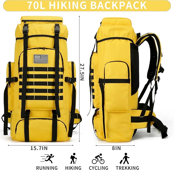Hiking Backpack for Men 70L/100L Camping Backpack Military Rucksack Molle 3 Days Assault Pack for Climbing | Camping Backpack, 3 Days Assault Pack, for Climbing