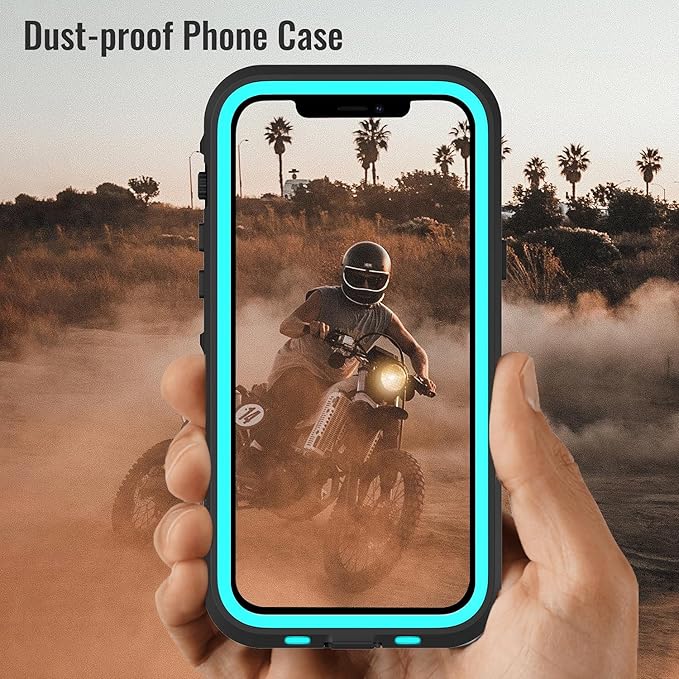 Waterproof Phone Case Compatible with iPhone 13, IP68 Waterproof Shockproof Dust-Proof Phone Case with Built in Screen Protector, Full Body Protective Case (Blue, iPhone 13)