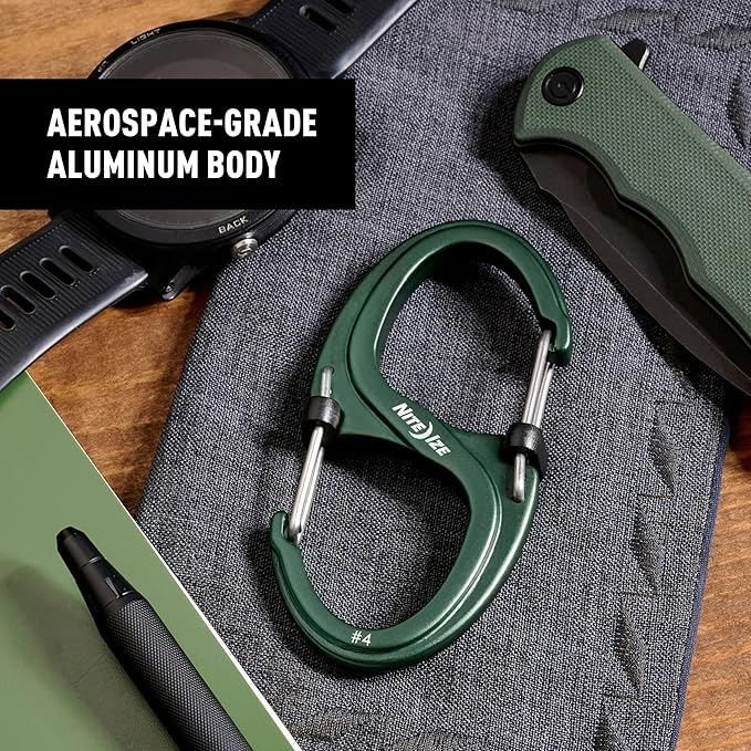 Nite Ize S-Biner XT SlideLock Dual Carabiner - Working Load Limit of 500 lb - Heavy-Duty Locking Carabiner - Durable Aluminum Body & Independent Gates - Camping, Travel & Everyday Carry