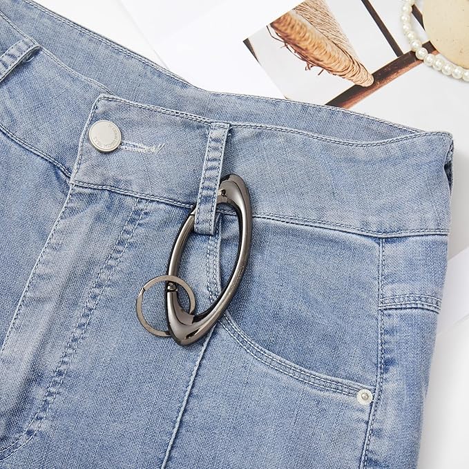 Y2K Cute Star Carabiner Keychain Cool Belt Loop Clip Starlight Heavy Duty Carabiner Clasp Snap Hook Holder Key Buckle