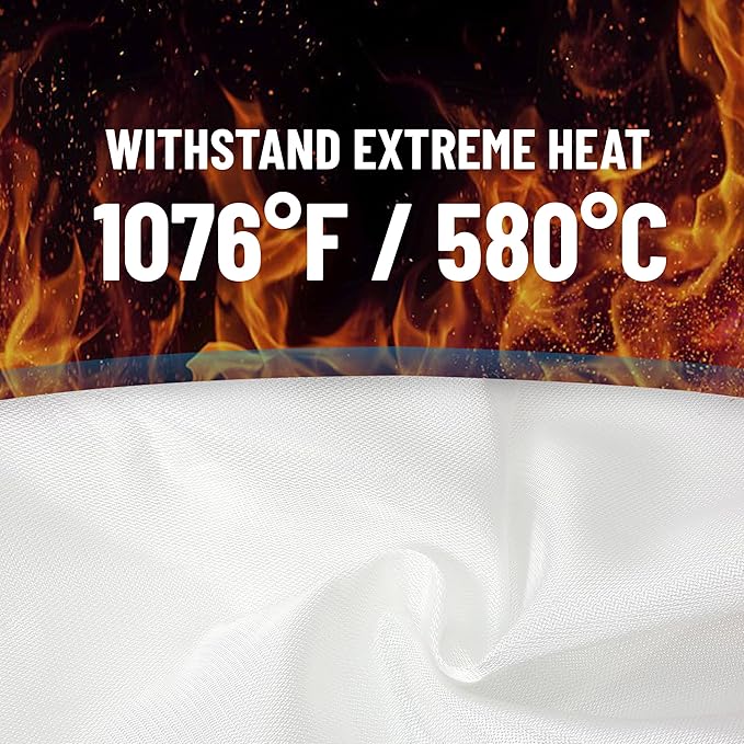 Fire Suppression Blanket - Waterproof, Oil-Resistant, Fiberglass Fire Blanket for Home, Kitchen, Grill, BBQ, Fireplace with Rapid Deployment | Reusable High Heat Resistant Safety Sheet