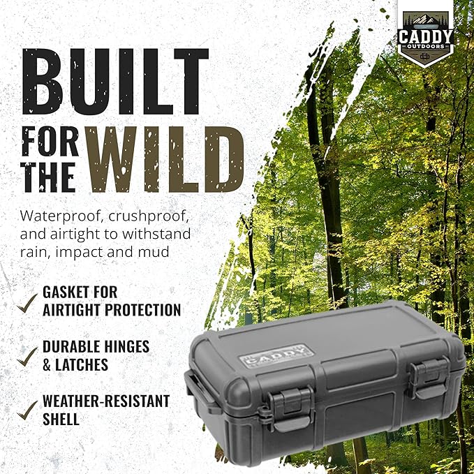 Waterproof Storage Case 1.2 L Capacity – Heavy-Duty Gear Box with Foam, Carabiner & Lanyard – Crushproof, Airtight Outdoor Container for Camping, Hiking, Fishing