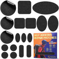 Down Jacket Repair Patch Kit, Outdoor Gear Tenacious Repair Tape, Self Adhesive Fabric Patches for Clothes, Waterproof Ripstop Nylon Fabric Patch for Puffer Jacket, Coat, Tent (18 Pcs, Black)