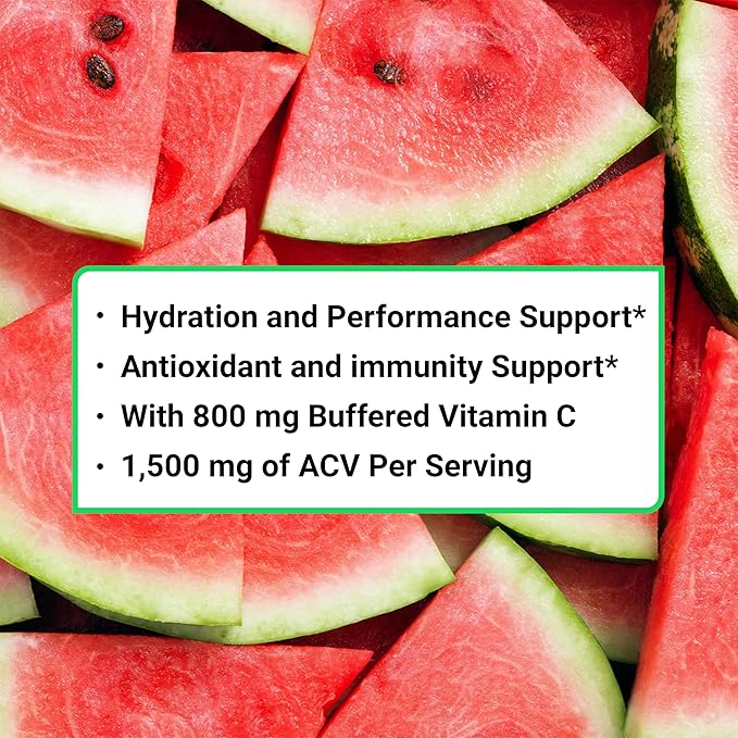 Essential Elements Hydration Packets - Watermelon Cucumber - Electrolytes Powder No Sugar - Electrolyte Drink Mix - Superior Hydration with ACV & Vitamin C - 50 Stick Packs