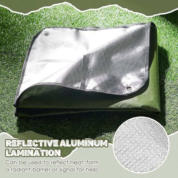 Kingdder 2 Pcs Heavy Duty Emergency Blankets for Survival Camping Blanket Insulated Tarp 60 x 82 Inches Outdoor Waterproof Thermal Reflective Tarp Tent Insulation for Camp Hiking Picnic