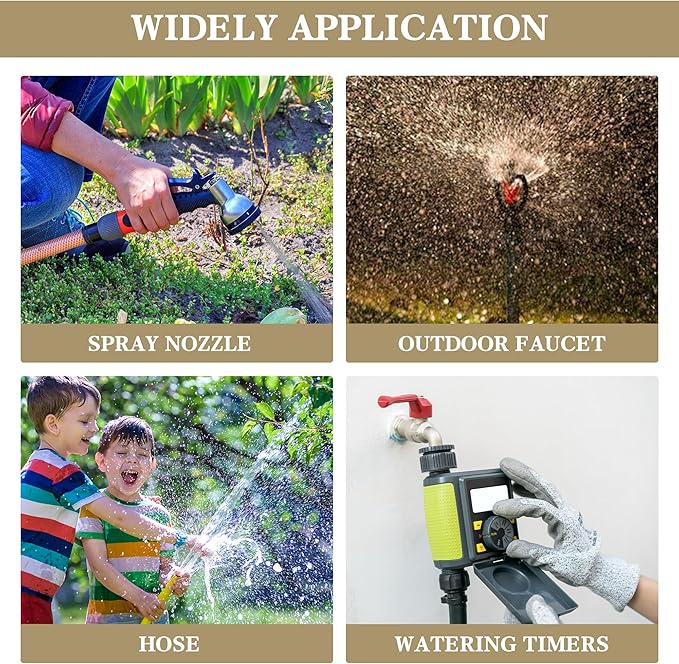 Hourleey Garden Hose Repair Kit - Aluminum Alloy End Mender, Male & Female Fittings, Fit 5/8" & 3/4" Hose, 2 Extra Washers