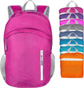 Waterproof Foldable Backpack Dry Storage Lightweight Daypack 35L Outdoor Backpack for Beach Men Women Dark Pink