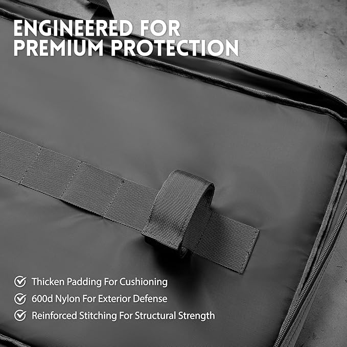 Single Rifle Case Bag, Tactical Padded Soft Gun Case w/MOLLE System, Wide Interior Fits Scoped Rifles, Adjustable Sling, Dual Zipper for Hunting & Range