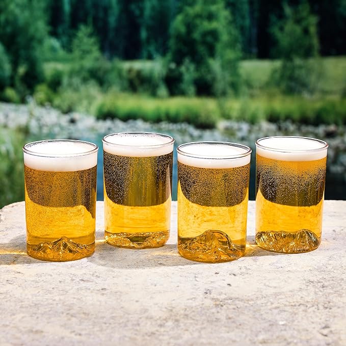 North Drinkware California Unbreakable Outdoor Cup Set of 4. Featuring Mt. Shasta, Lake Tahoe, Half Dome and Mt. Whitney — Mountain cups, Father’s Day Gifts for Men, 12-oz tumbler