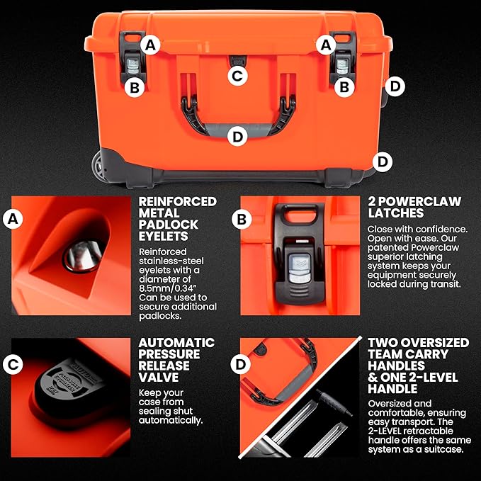 NANUK Trail 50 – 51.1 L (13.5‑Gallon) Waterproof Gear Case – Modular Cargo Case for Camping, Fishing, Hunting & Outdoor Storage - Dustproof and Impact Resistant (23.8” x 15.5” x 13.2”) – Orange