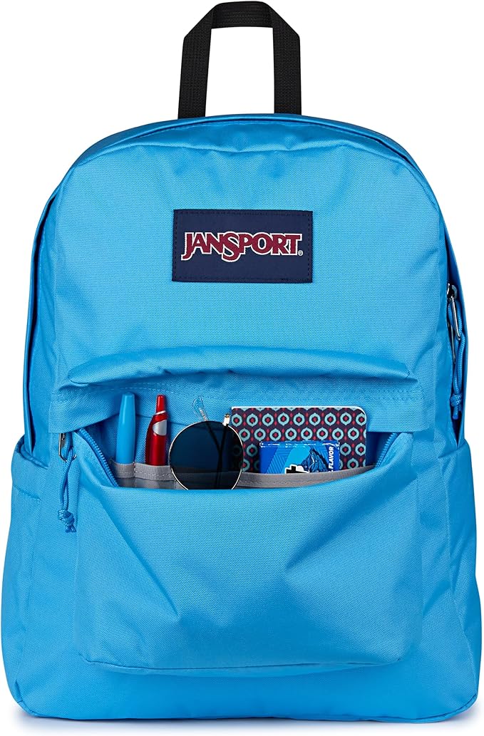 JanSport SuperBreak Plus Backpack with Padded 15-inch Laptop Sleeve and Integrated Bottle Pocket - Spacious and Durable Daypack for Work and Travel - Electric Azul