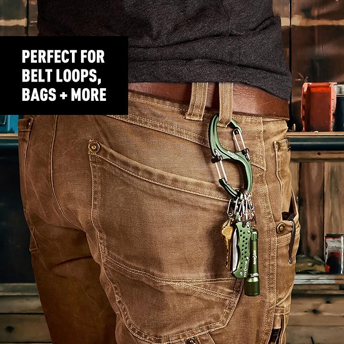 Nite Ize S-Biner XT SlideLock Dual Carabiner - Working Load Limit of 500 lb - Heavy-Duty Locking Carabiner - Durable Aluminum Body & Independent Gates - Camping, Travel & Everyday Carry