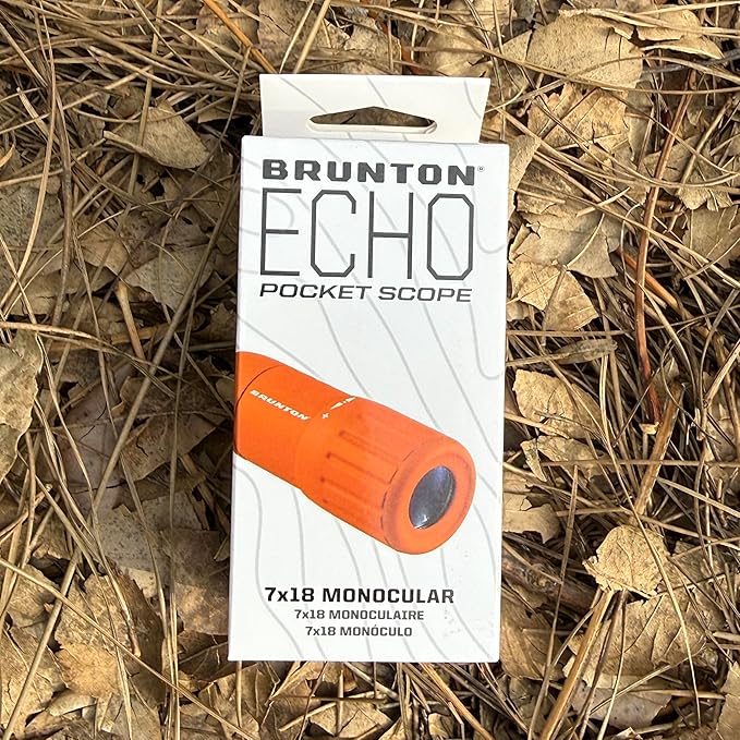 Brunton Echo Monocular 7x18 – Compact Lightweight Pocket Scope for Travel and Hiking – Orange