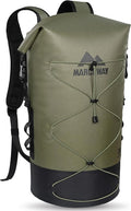 MARCHWAY Floating Roll Top Dry Bag, Flexible Lightweight TPU Waterproof Backpack 20L/30L/40L with Padded Straps for Boating, Kayaking, Swimming, Hiking, Beach (Green, 40L)